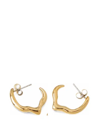Trussardi Organic-shape Earrings In Gold