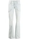 Trussardi Panelled Flared Jeans In Blue