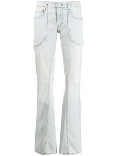 Trussardi Panelled Flared Jeans In Blue