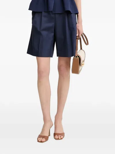 Trussardi Pleated-waistband Shorts In Blue