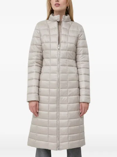Trussardi Quilted Coat In Neutral