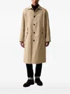 Trussardi Reversible Herringbone-pattern Coat In Brown