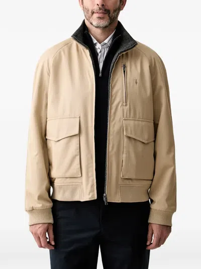 Trussardi Reversible Herringbone-pattern Jacket In Neutral