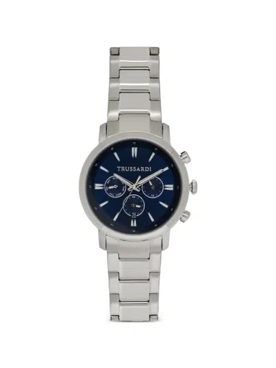 Trussardi Round-case 47mm Watch In Metallic
