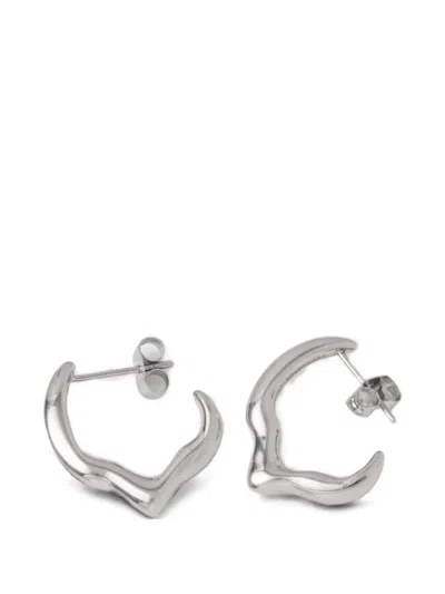 Trussardi Sculptural Hoop Earrings In Transparent