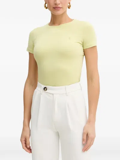 Trussardi Short-sleeve Logo T-shirt In Yellow