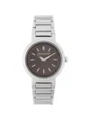 Trussardi Silver Tone Round 35mm Watch In Metallic