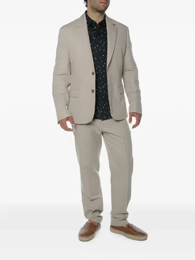 Trussardi Single-breasted Notched-lapels Suit In Neutral