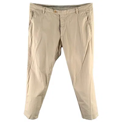 Pre-owned Trussardi Size 38 Khaki Straight Casual Pants In Sand