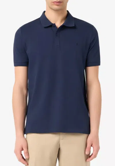 Trussardi Slim Fit Polo-stretch Piquet In Blue
