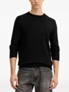 Trussardi Small-logo Crew-neck Sweater In Black
