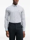 Trussardi 스트라이프 로고 셔츠 In Brown