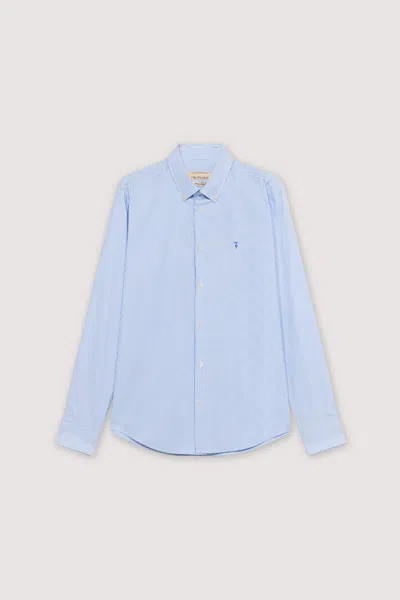 Trussardi Striped Shirt Man Light Blue In Other