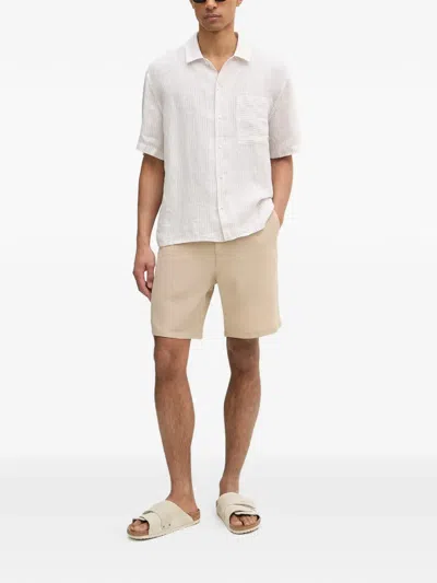 Trussardi Striped Short-sleeve Shirt In White