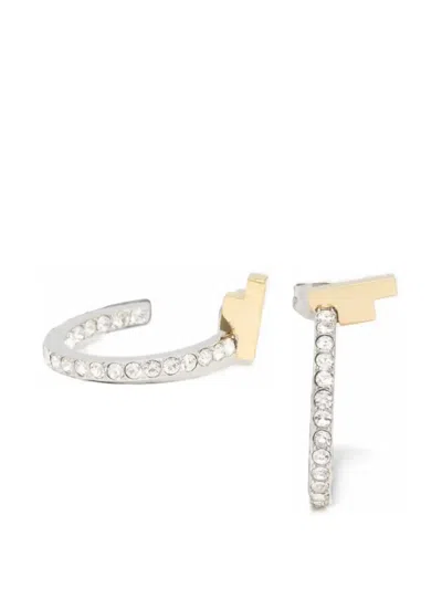 Trussardi T-logo Hoop Earrings In Multi