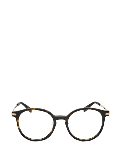 Trussardi Tortoiseshell-effect Round-frame Glasses In Neutral