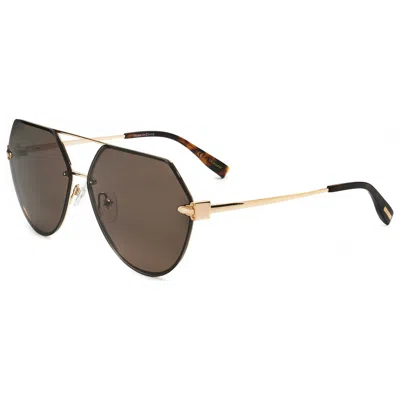 Trussardi Unisex 63 Mm Brown Sunglasses In Gold