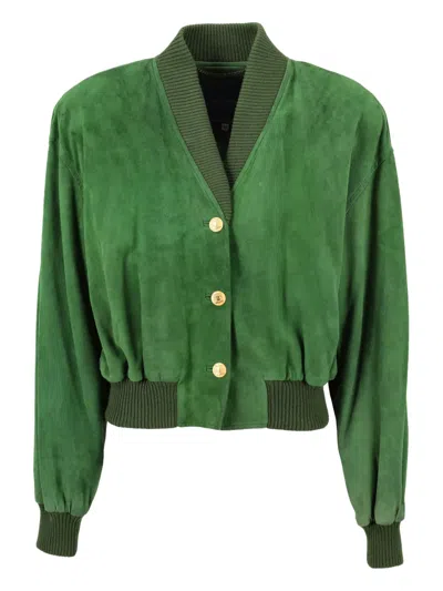 Pre-owned Trussardi Vintage Suede Bomber Jacket