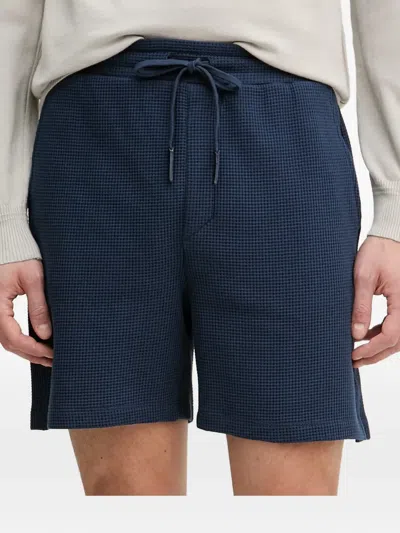 Trussardi Waffle-knit Drawstring Shorts In Blue