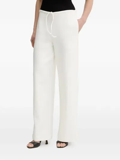Trussardi Wide-leg Drawstring Track Pants In White