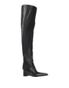Trussardi Woman Boot Black Size 6.5 Soft Leather, Textile Fibers In Black
