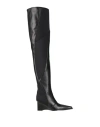 Trussardi Woman Boot Black Size 6.5 Soft Leather, Textile Fibers In Black