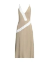 Trussardi Woman Midi Dress Beige Size 6 Viscose In Beige