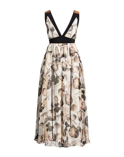 Trussardi Woman Midi Dress Ivory Size 8 Silk In White