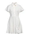 Trussardi Woman Mini Dress Ivory Size 2 Cotton, Elastane In White