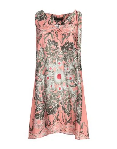 Trussardi Woman Mini Dress Salmon Pink Size 4 Viscose, Silk