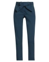 Trussardi Woman Pants Blue Size 10 Cotton, Elastane In Blue
