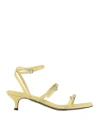 Trussardi Woman Sandals Yellow Size 8 Calfskin In Yellow