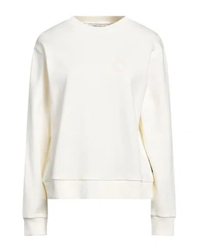 Trussardi Woman Sweatshirt Cream Size L Cotton, Elastane In White