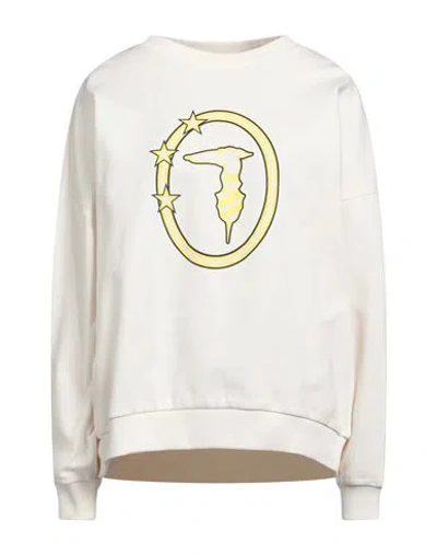 Trussardi Woman Sweatshirt Ivory Size Xl Cotton In White
