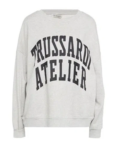 Trussardi Woman Sweatshirt Light Grey Size S Cotton, Elastane