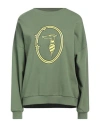 Trussardi Woman Sweatshirt Military Green Size L Cotton