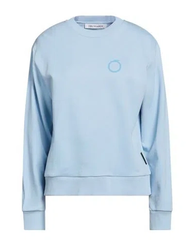 Trussardi Woman Sweatshirt Sky Blue Size Xl Cotton, Elastane