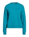 Trussardi Woman Sweatshirt Turquoise Size S Cotton, Elastane In Blue