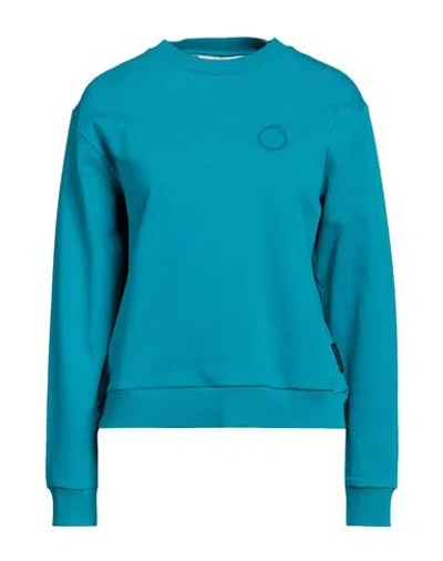 Trussardi Woman Sweatshirt Turquoise Size S Cotton, Elastane In Blue