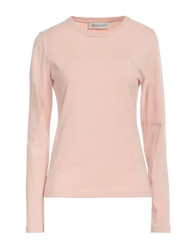Trussardi Woman T-shirt Light Pink Size Xl Cotton, Elastane