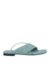 Trussardi Woman Thong Sandal Light Green Size 10 Leather