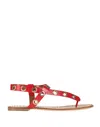Trussardi Toe Strap Sandals In Red