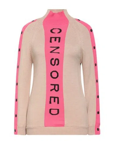 Trussardi Woman Turtleneck Beige Size Xs Wool In Neutral