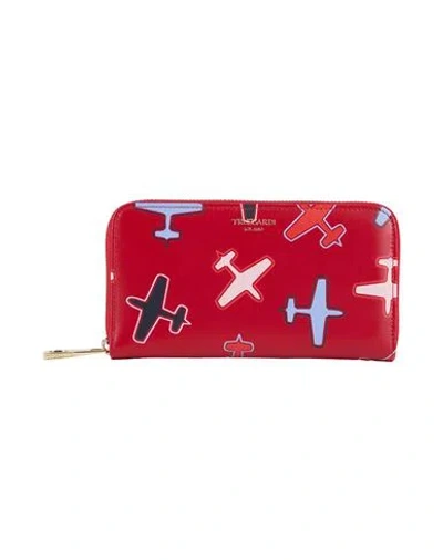 Trussardi Woman Wallet Red Size - Calfskin