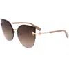 Trussardi Women's Str397f 08ft 60mm Sunglasses In Gold