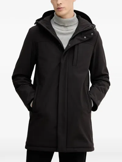 Trussardi Zip-up Parka Coat In Black