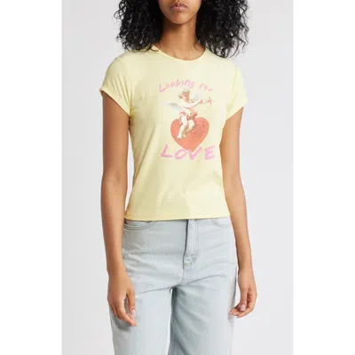 Trust The Universe Looking For Love Rib Baby Tee In Banana