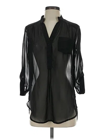 Pre-owned Truth 3/4 Sleeve Blouse In Black