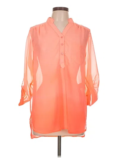 Pre-owned Truth 3/4 Sleeve Blouse In Orange