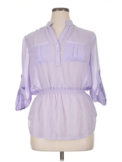 Pre-owned Truth 3/4 Sleeve Blouse In Purple